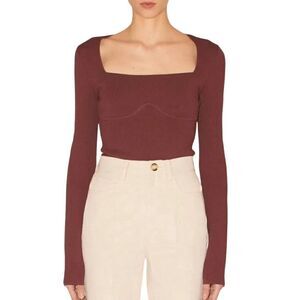 Nanushka Sweater Small Mio Corset Sweater Mahogany S